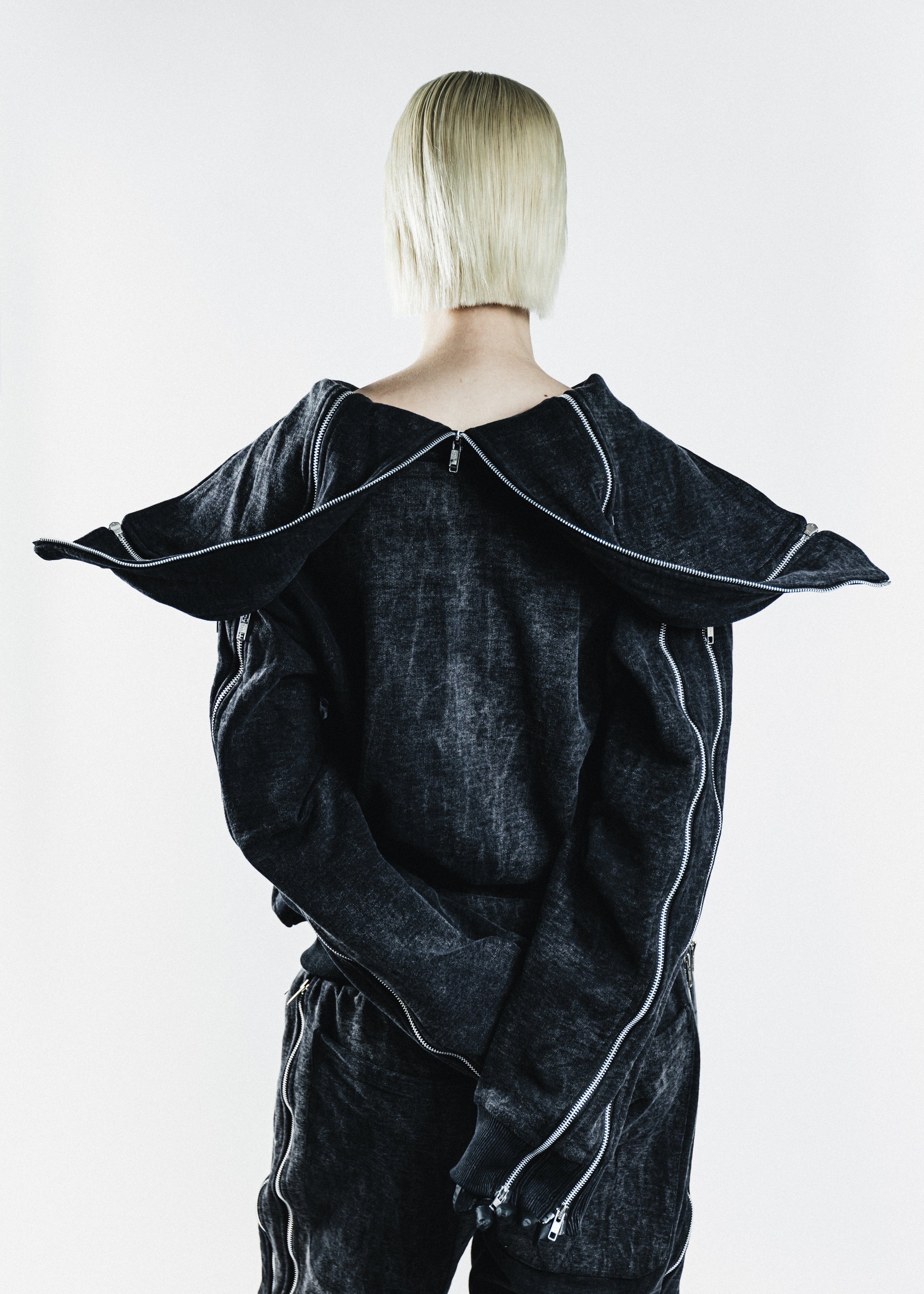 'HUNNA ZIPPA' Hoodie Black